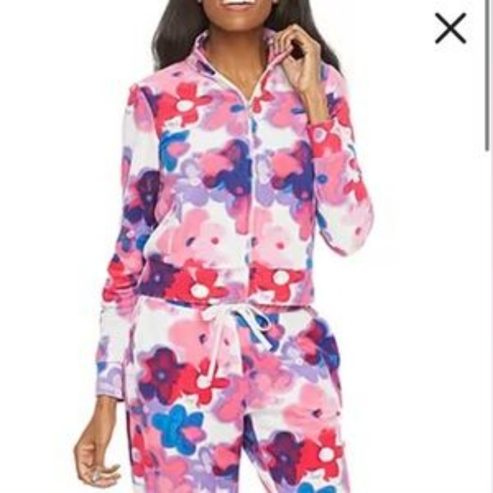Juicy Couture Terry full zip floral sweatshirt size L